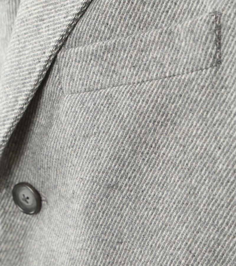 Suitable Coat Wol Twill Grijs