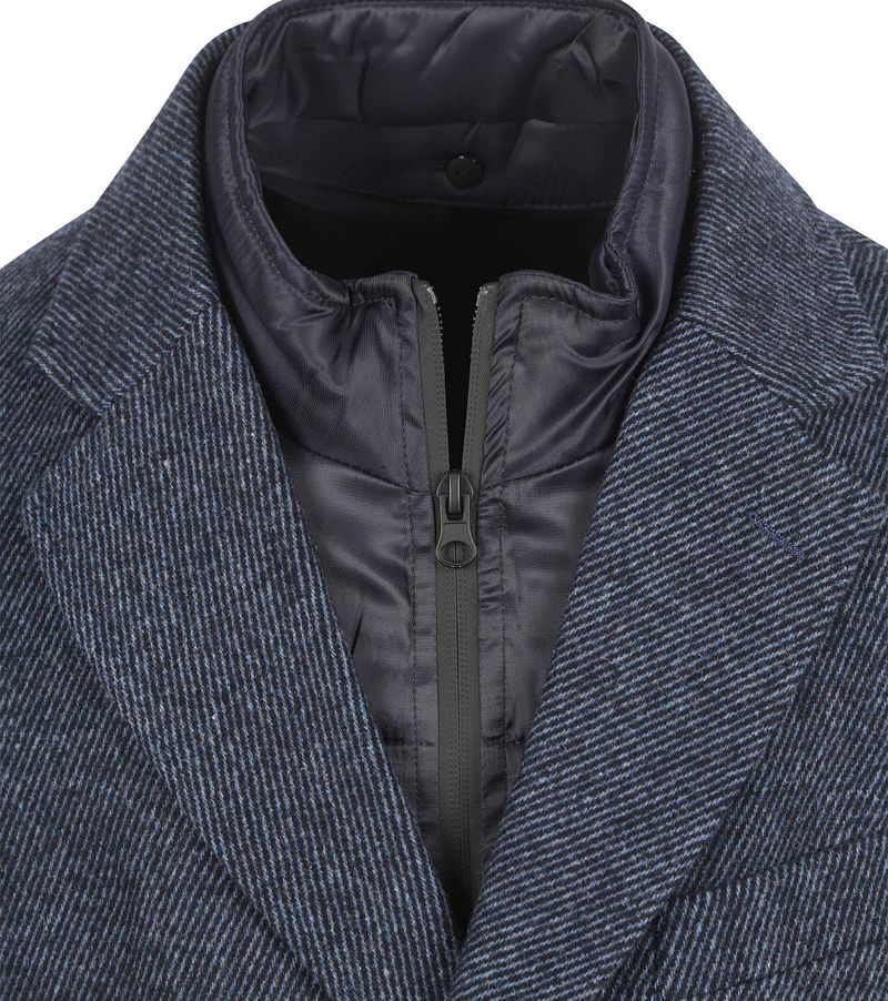 Suitable Coat Wol Twill Donkerblauw