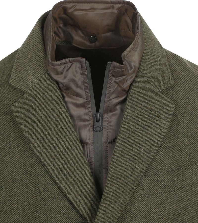 Suitable Coat Wol Twill Donkergroen