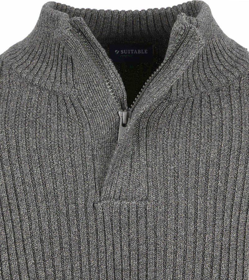 Suitable Mou Half Zip Trui Antraciet