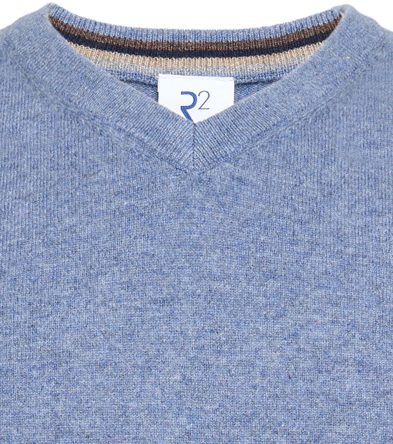 R2 Pullover Merino Wool Blau - Größe L günstig online kaufen