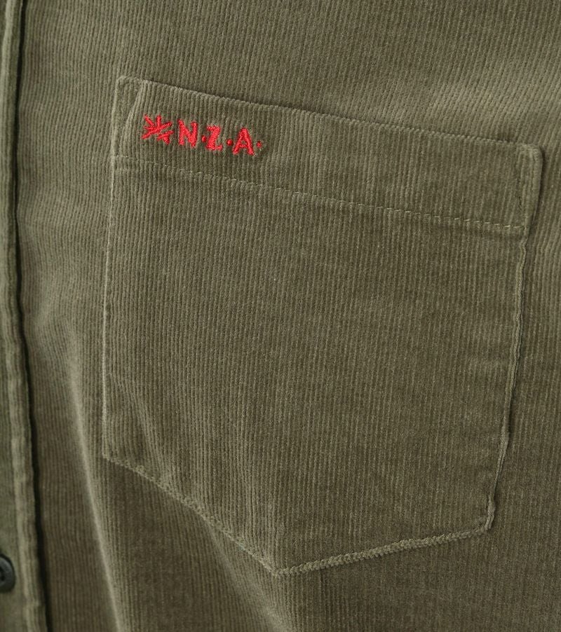 new zealand auckland NZA Overhemd Omar Fine Corduroy Olijfgroen