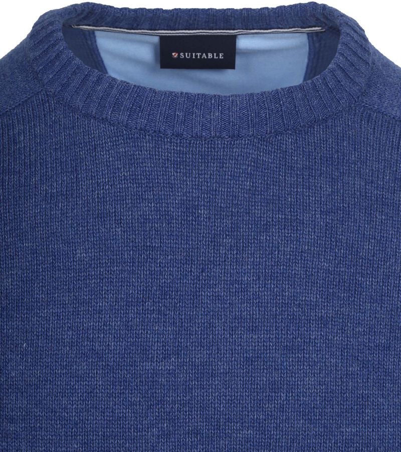 Suitable Lammwolle Pullover Rundhals Royal Blau - Größe M günstig online kaufen