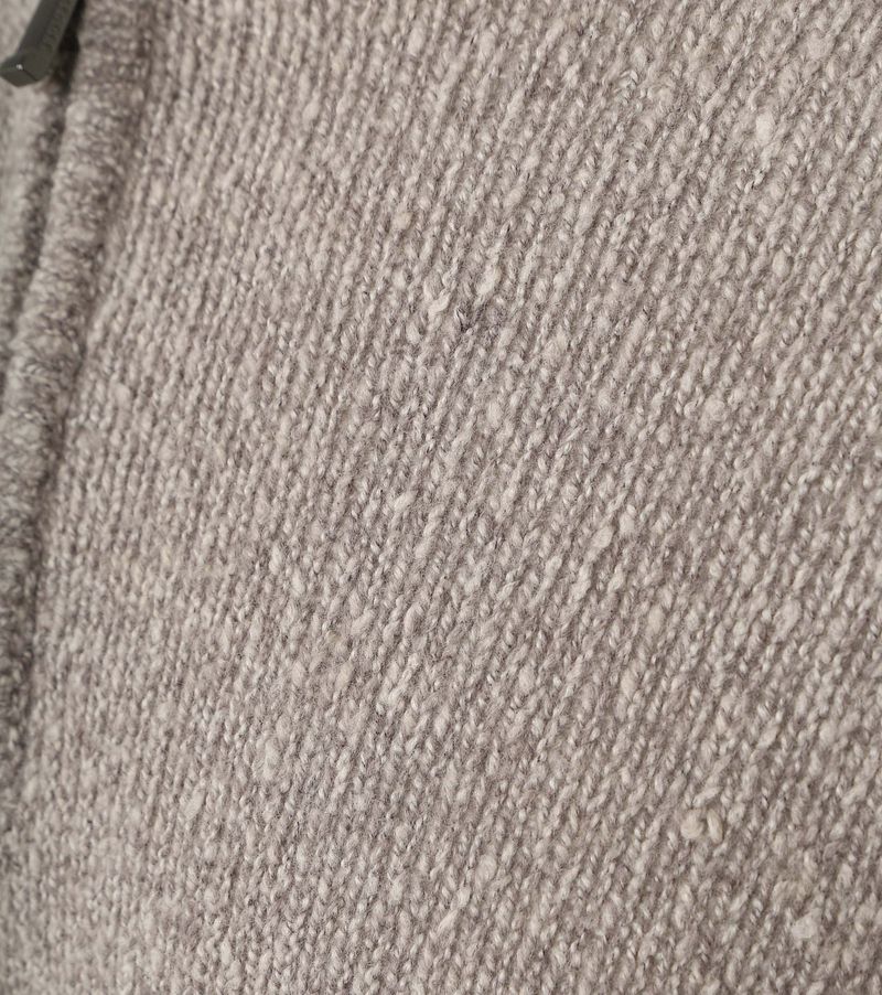 Suitable Half Zip Pullover Boiled Wool Taupe