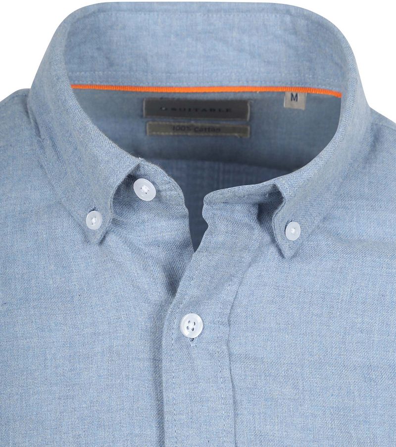 Suitable Overhemd Flanel Lichtblauw