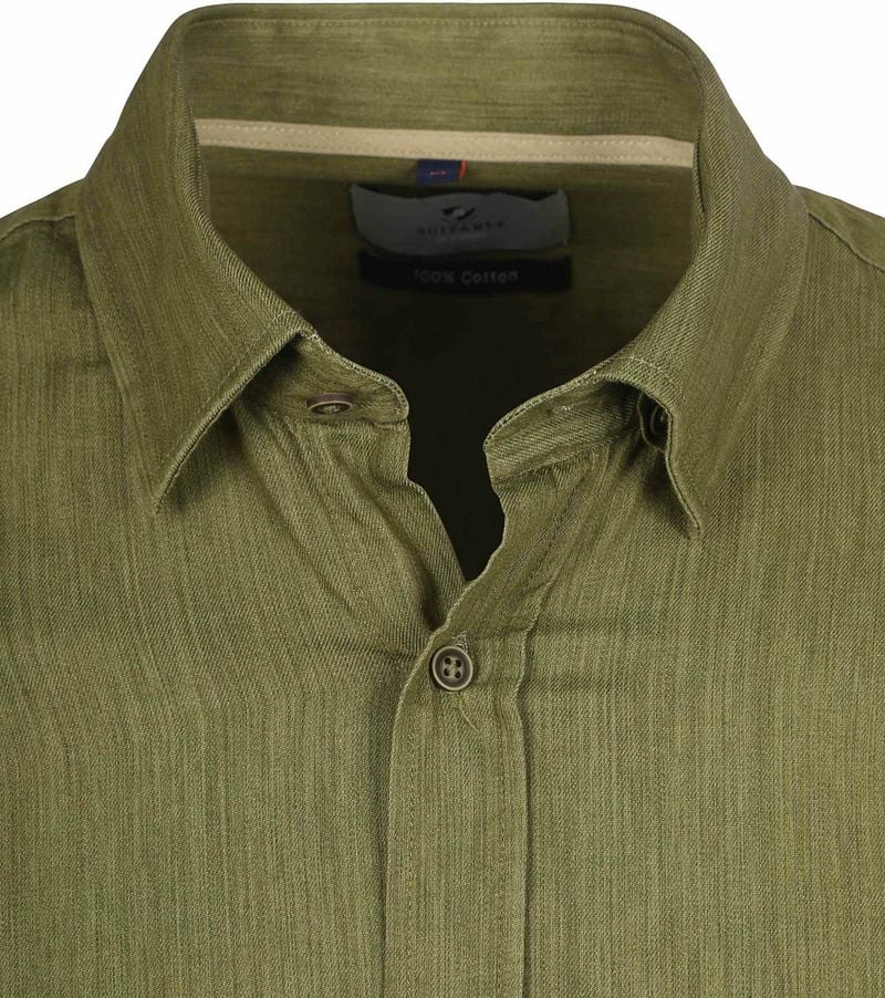 Suitable Overhemd Washed Groen