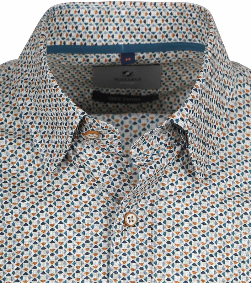 Suitable Overhemd Print Blauw