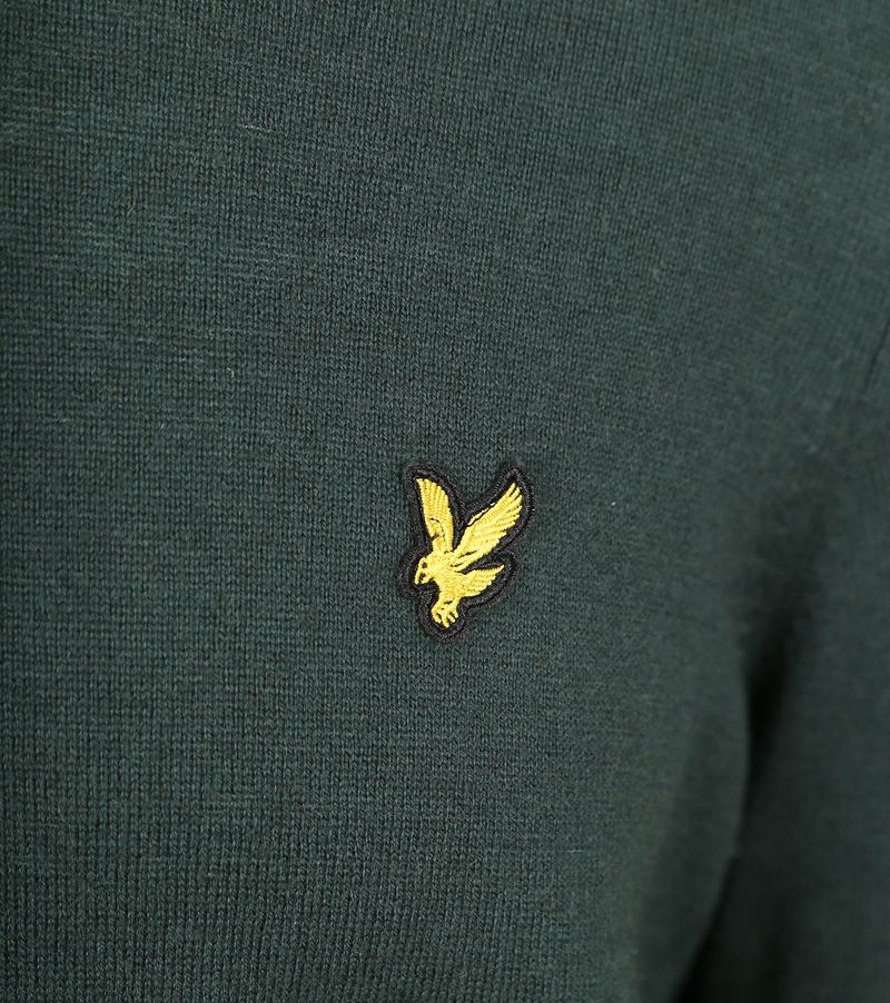 Lyle & Scott Half Zip Pull Merino Wolle Dunkelgrün - Größe L günstig online kaufen