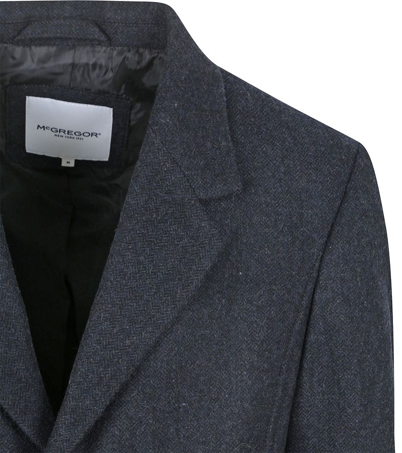 McGregor Coat Wool Herringbone Navy - Größe L günstig online kaufen