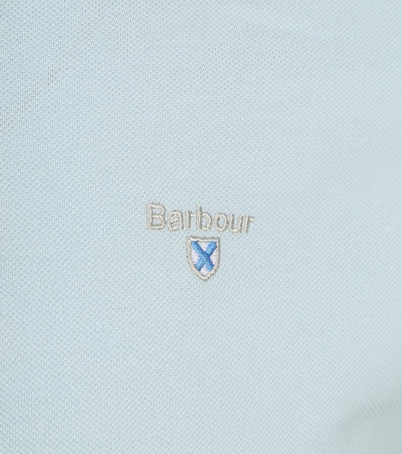 Barbour Tartan Pique Poloshirt Hellblau - Größe L günstig online kaufen