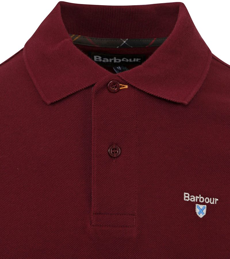 Barbour Tartan Pique Poloshirt Bordeaux - Größe M günstig online kaufen