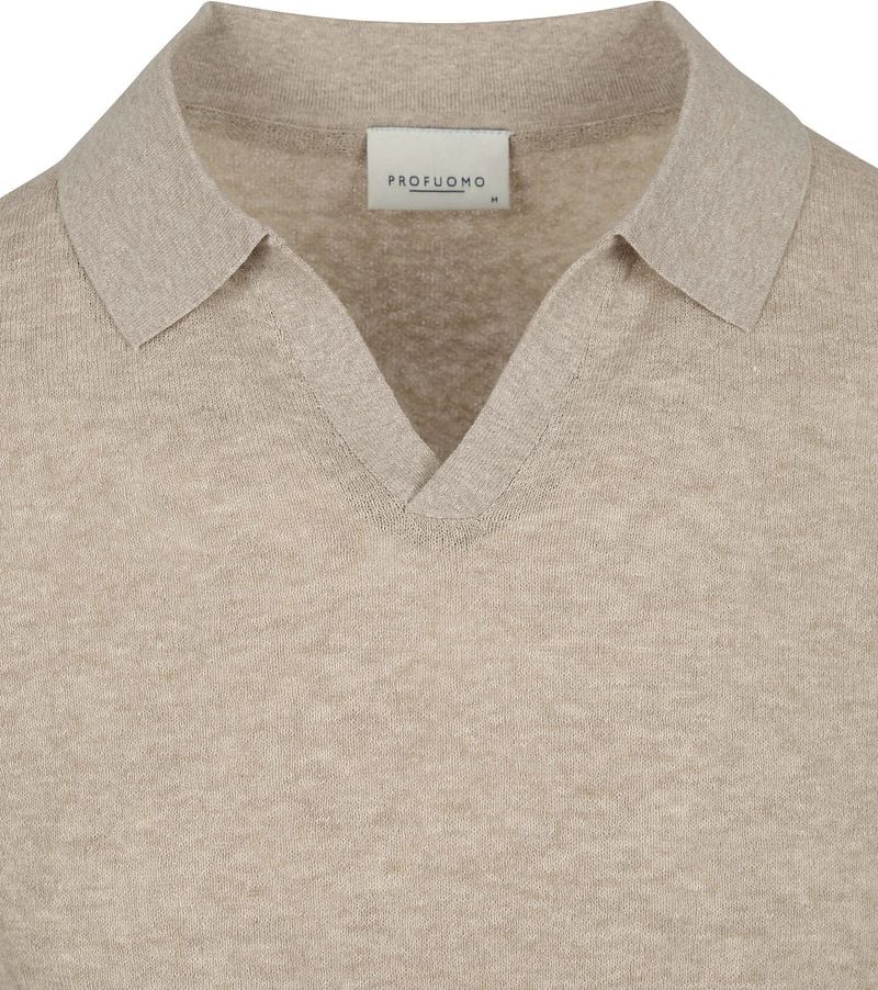 Profuomo Poloshirt Linen Blend Beige - Größe S günstig online kaufen