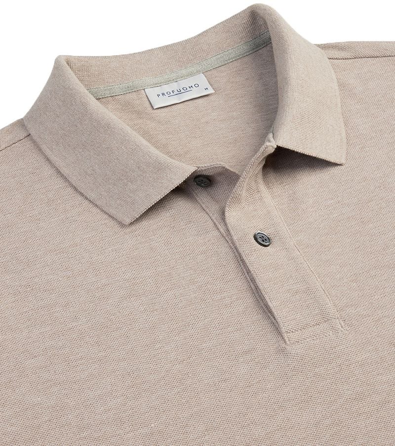 Profuomo Piqué Poloshirt Beige - Größe M günstig online kaufen