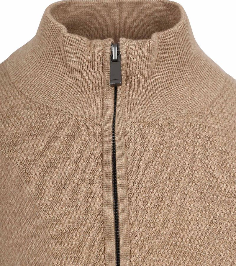 Suitable Half Zip Pullover Struktur Beige - Größe L günstig online kaufen