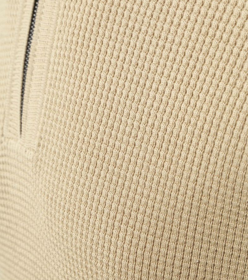 No Excess Halfzip Pullover Struktur Melange Beige - Größe XXL günstig online kaufen