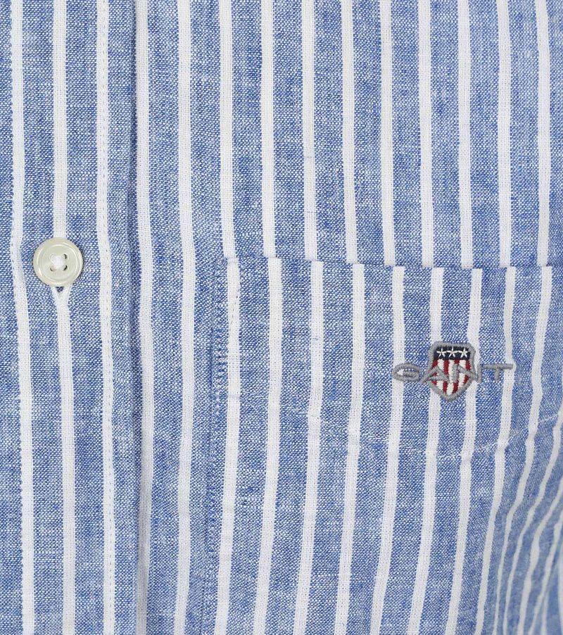 Gant Casual Hemd Streifen Leinen Blau  - Größe 3XL günstig online kaufen