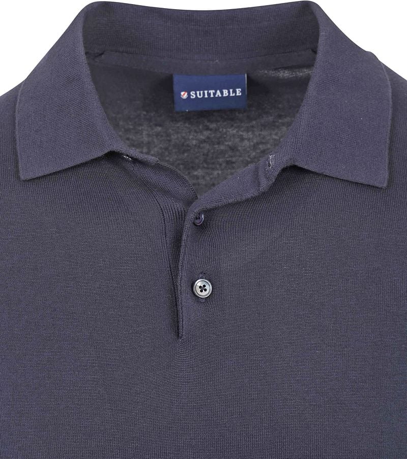 Suitable Knitted Poloshirt Navy - Größe 3XL günstig online kaufen