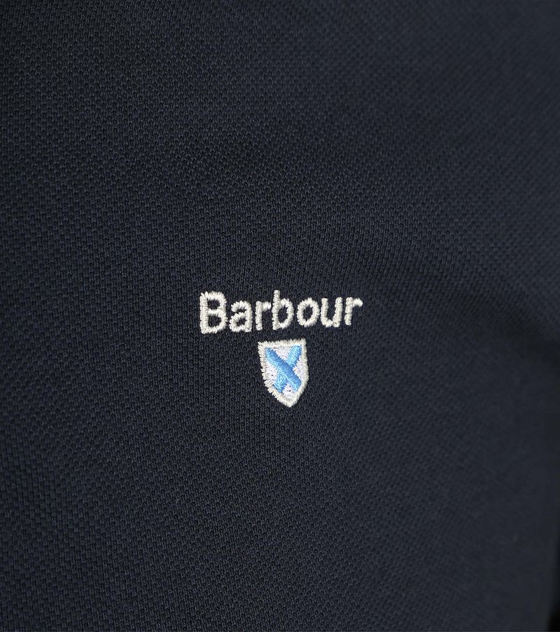 Barbour Tartan Pique Poloshirt Navy - Größe L günstig online kaufen
