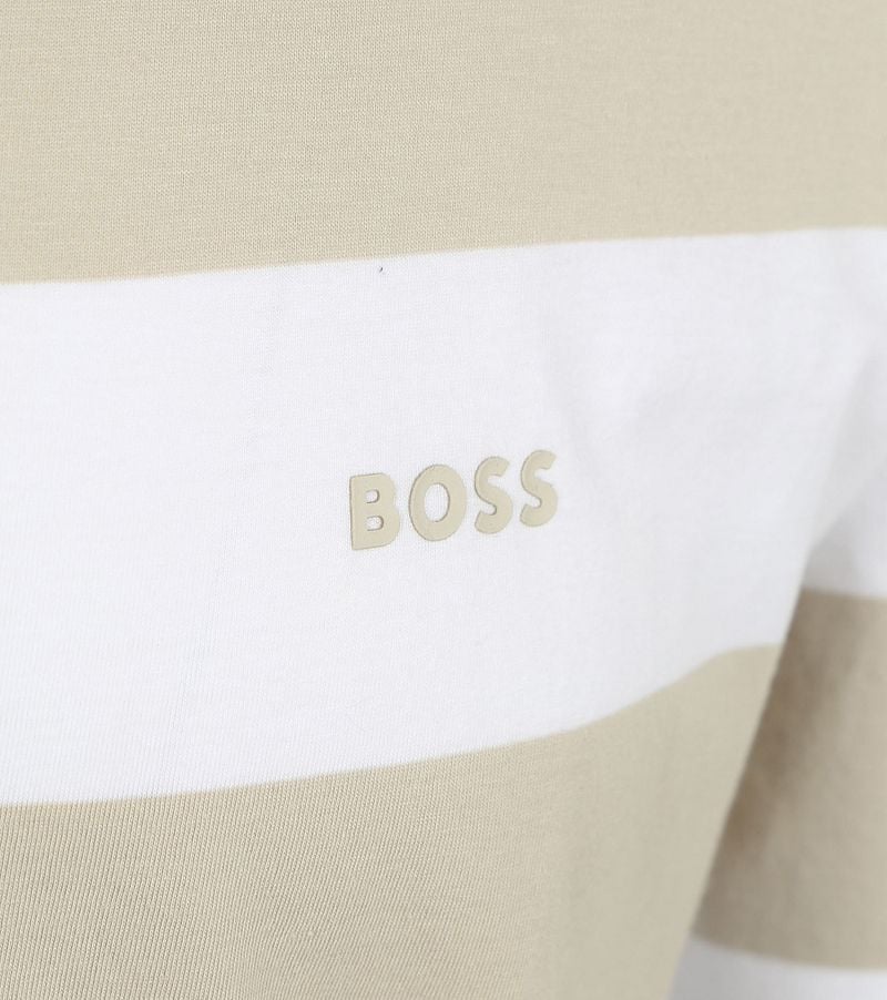 BOSS T-shirt Stripe Beige - Größe XXL günstig online kaufen