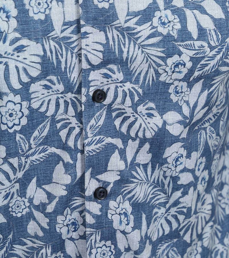 Desoto Overhemd Denim Bloem Blauw