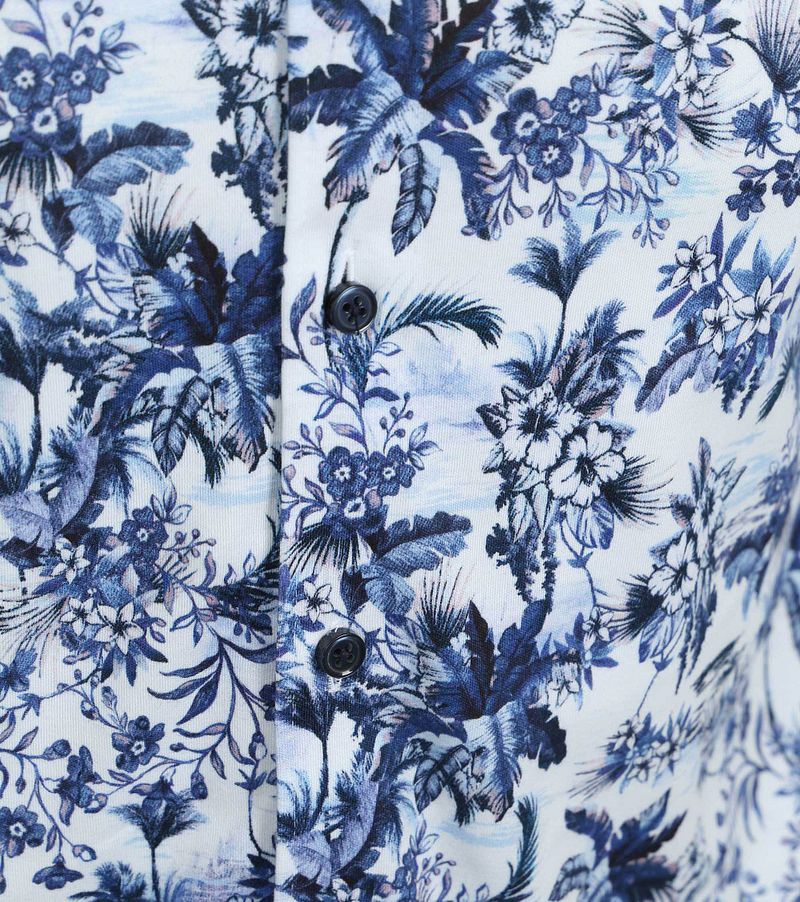 Desoto Overhemd Print Bloem Blauw