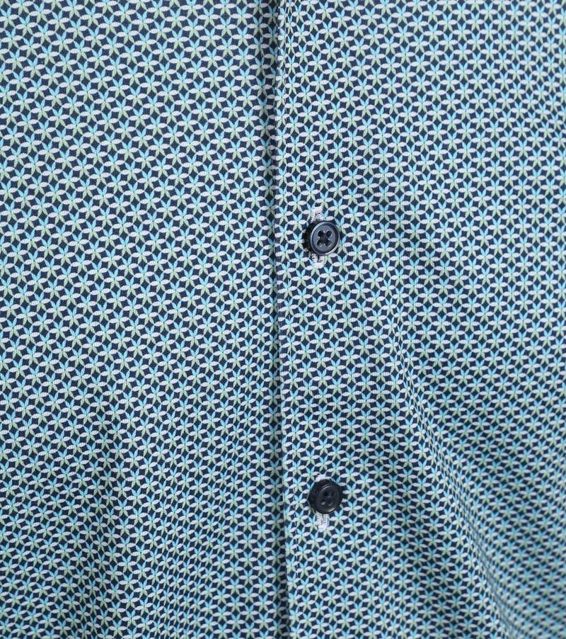 Desoto Overhemd Print Bloem Blauw Groen