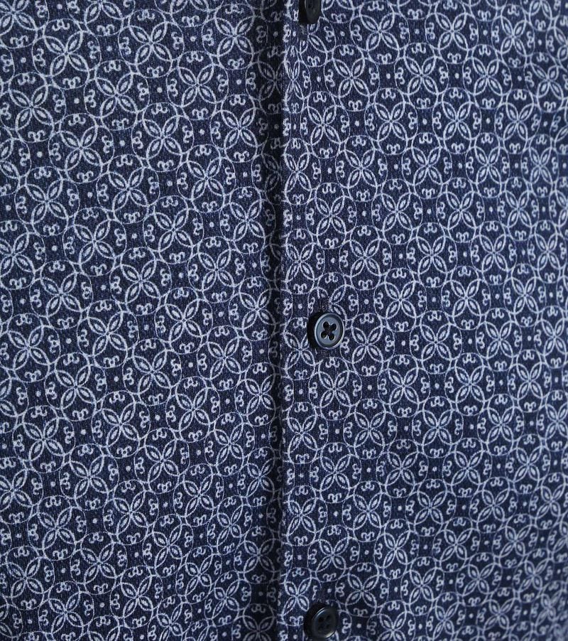 Desoto Overhemd Print Donkerblauw