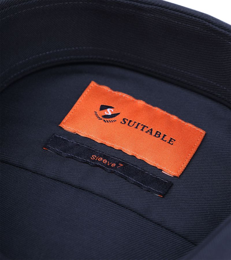 Suitable Hemd Extra Lange Ärmel Twill Navy - Größe 38 günstig online kaufen