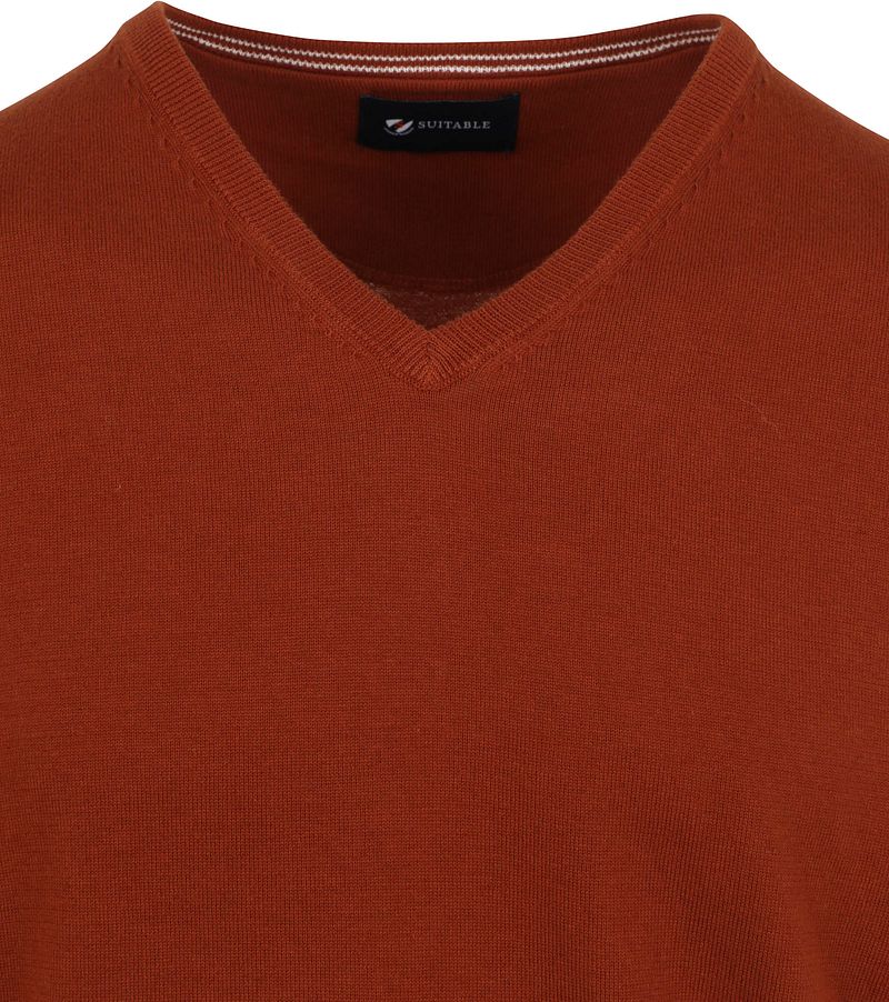 Suitable Pullover Vini V-Ausschnitt Orange - Größe S günstig online kaufen