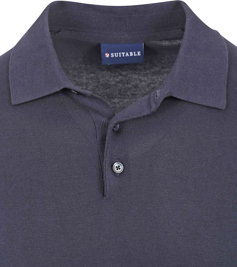 Suitable Knitted Poloshirt Navy - Größe 3XL günstig online kaufen