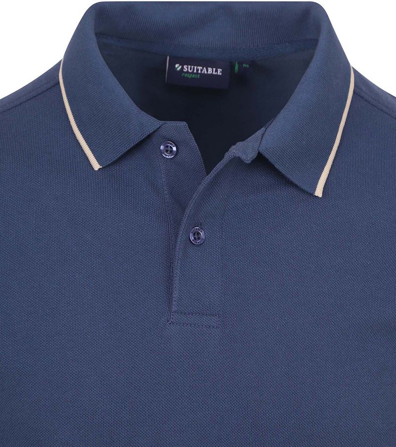 Suitable Respect Poloshirt Tip Ferry Denim Blau - Größe XL günstig online kaufen