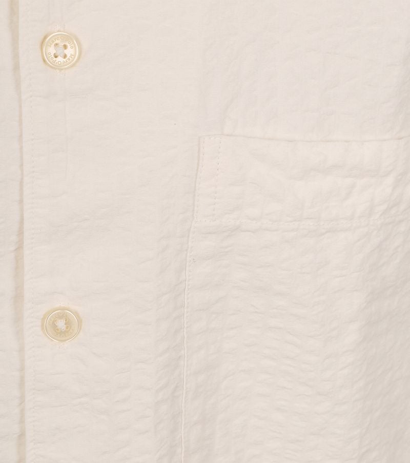 Marc O'Polo Hemd Short Sleeves Seersucker Off White - Größe L günstig online kaufen