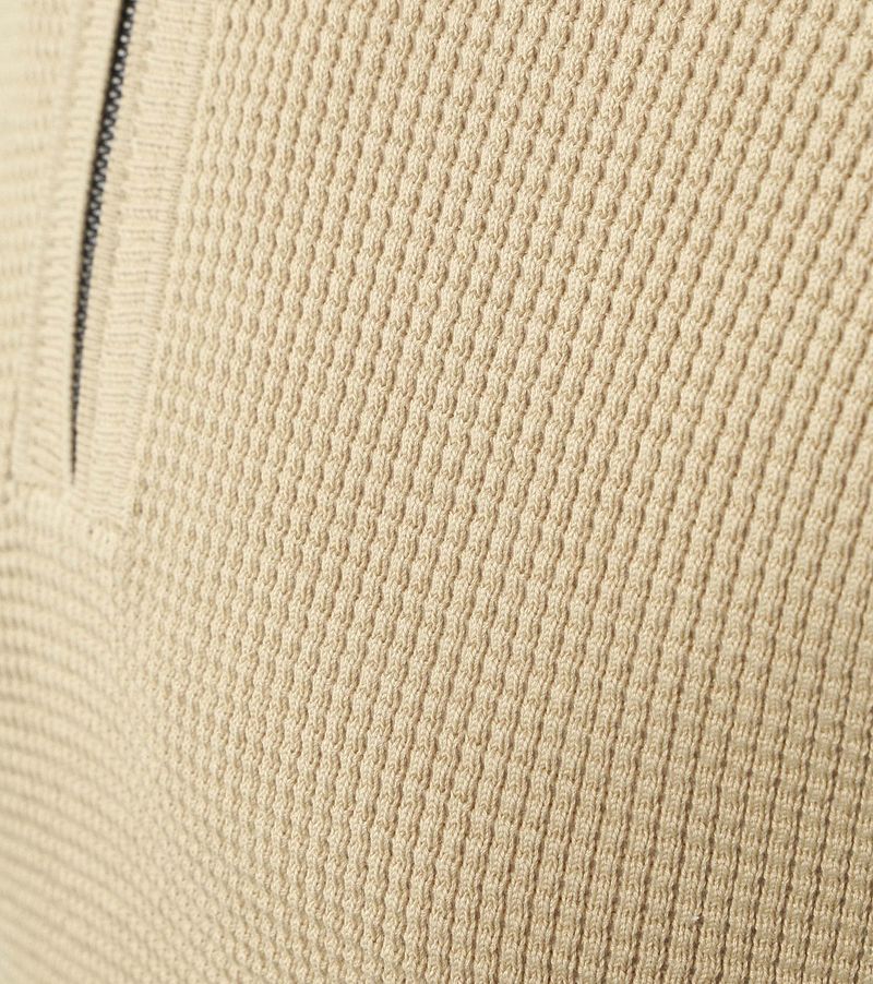 No Excess Halfzip Pullover Struktur Melange Beige - Größe M günstig online kaufen