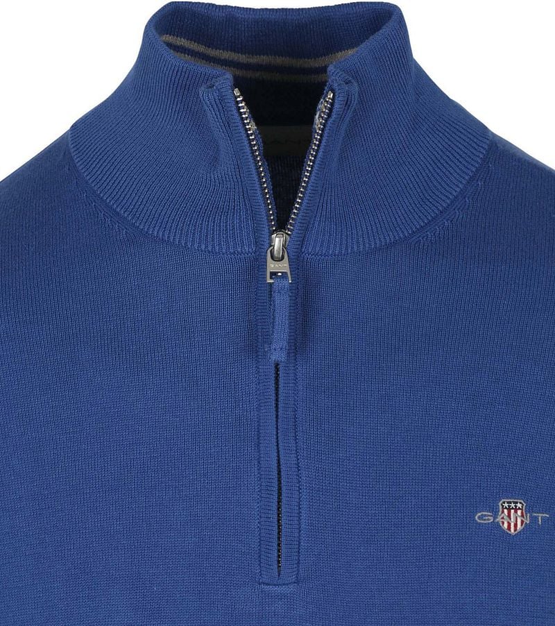 Gant Half Zip Trui Mid Blauw