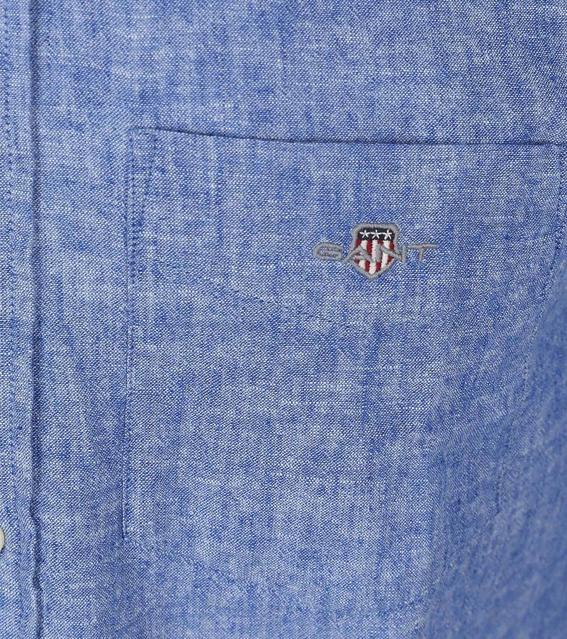 Gant Overhemd Linnen Blauw