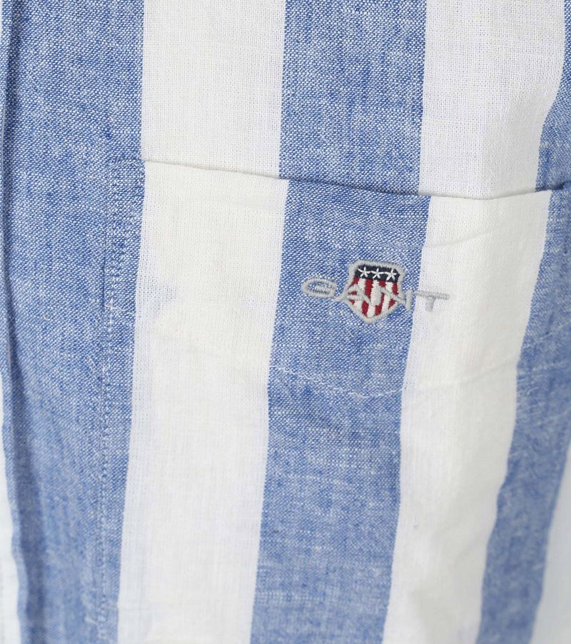 Gant Overhemd Streep Bold Linnen Blauw