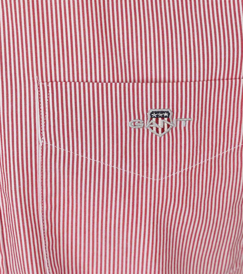 Gant Poplin Banker Hemd Stripe Rot - Größe L günstig online kaufen