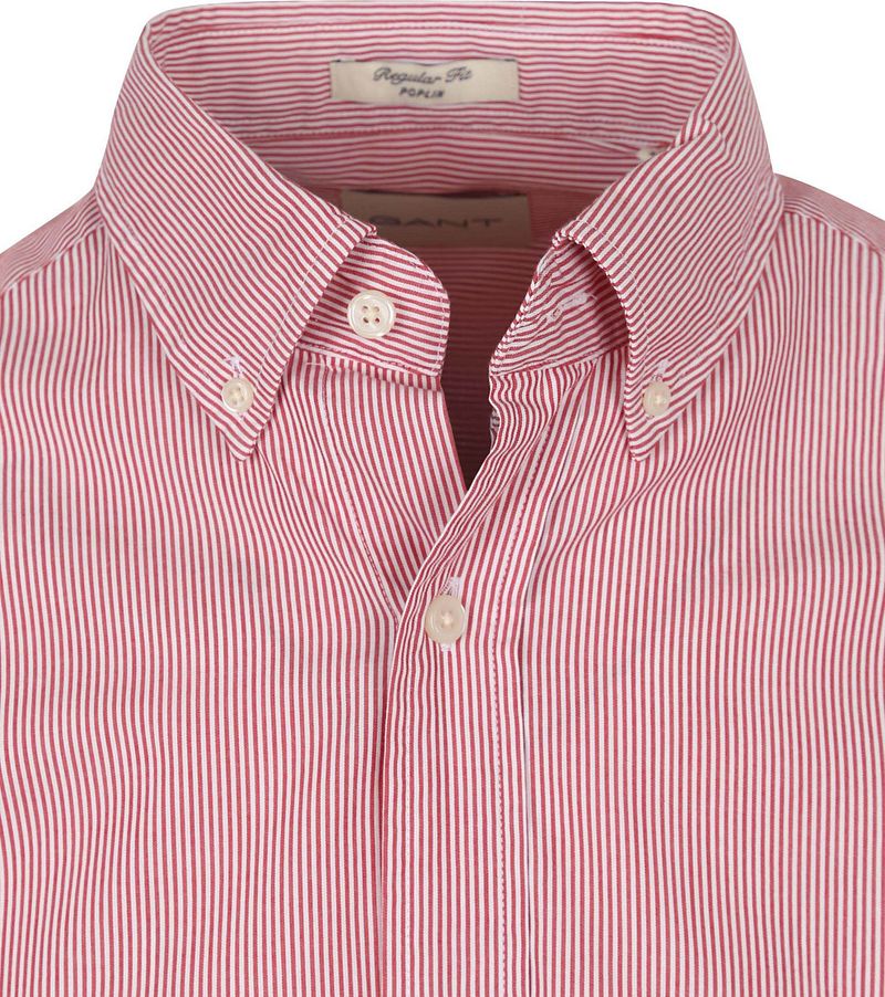 Gant Poplin Banker Overhemd Streep Rood