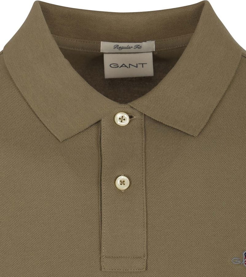 Gant Shield Piqué Poloshirt Olivgrün - Größe M günstig online kaufen