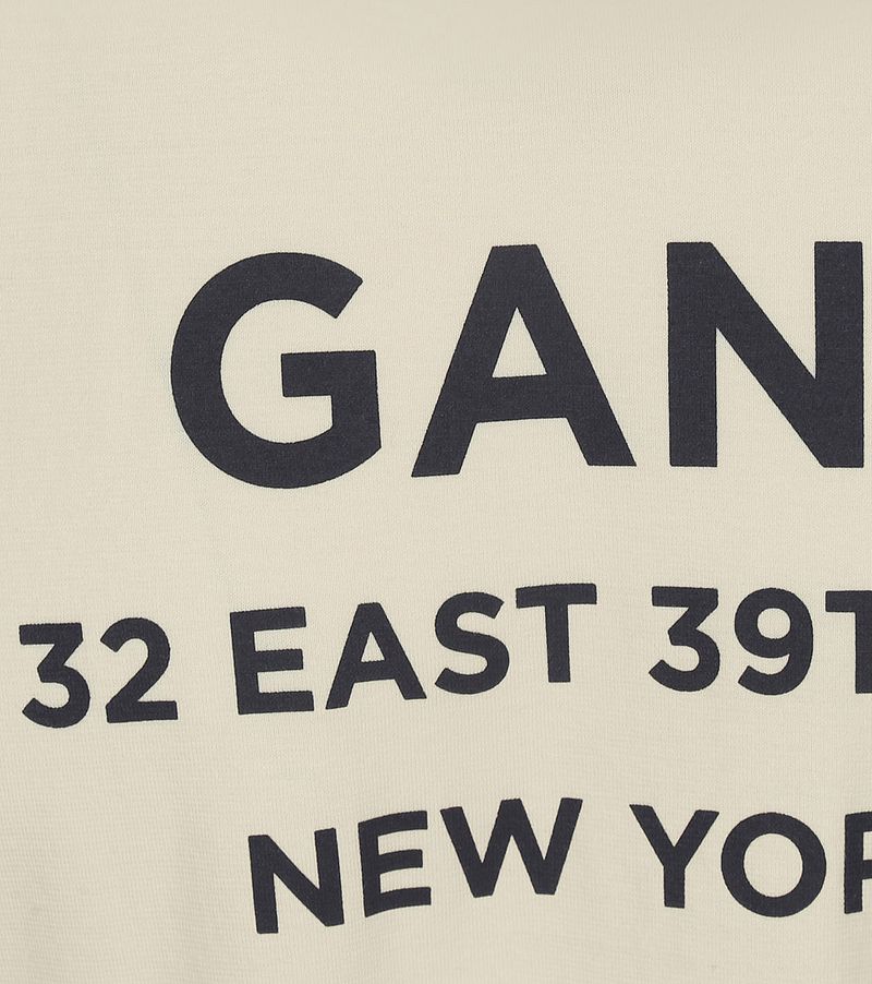 Gant T-shirt Graphic Logo Ecru