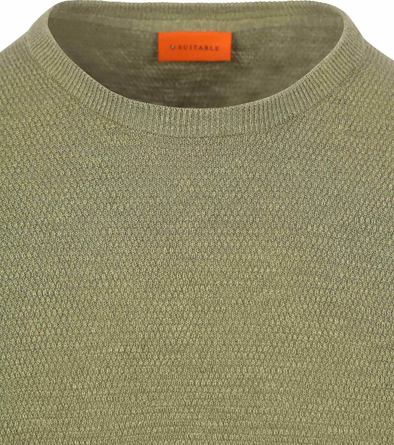 Suitable Pullover Structure Slub Olivgrün - Größe M günstig online kaufen