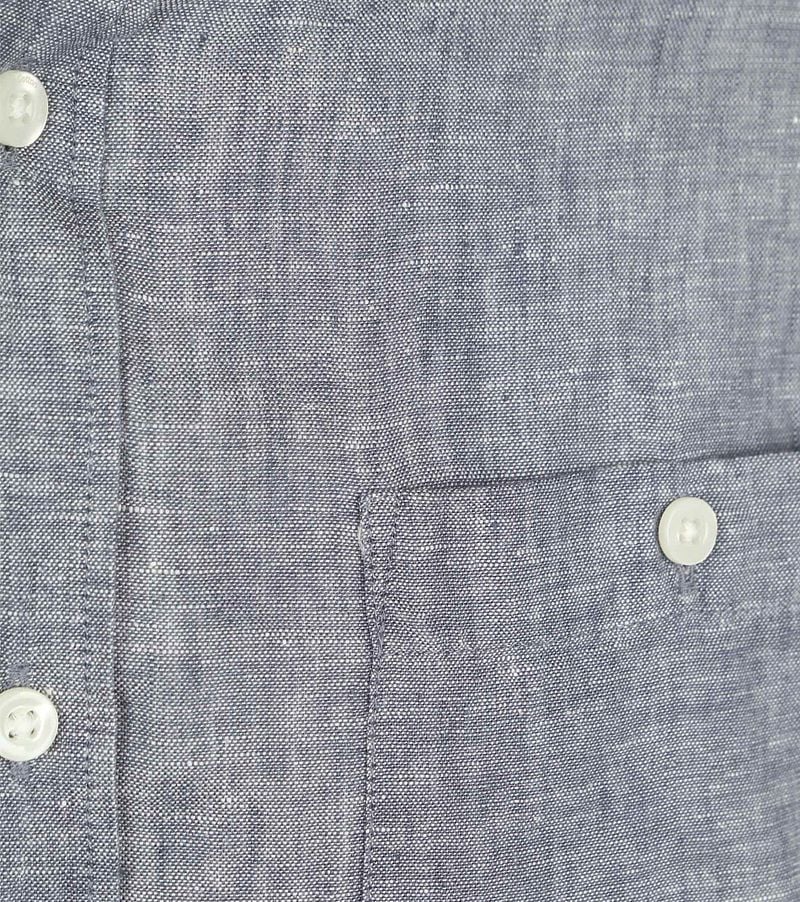 KnowledgeCotton Apparel Hemd Leinen Vintage Indigo - Größe L günstig online kaufen