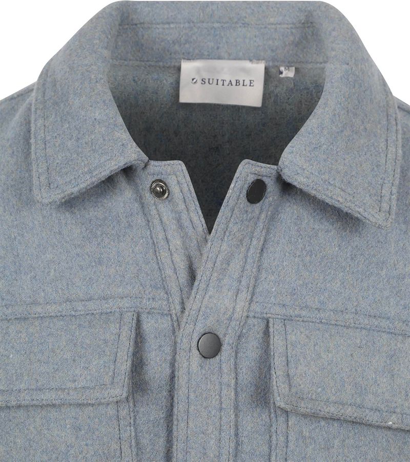 Suitable Overshirt Wool Blend Blau - Größe M günstig online kaufen
