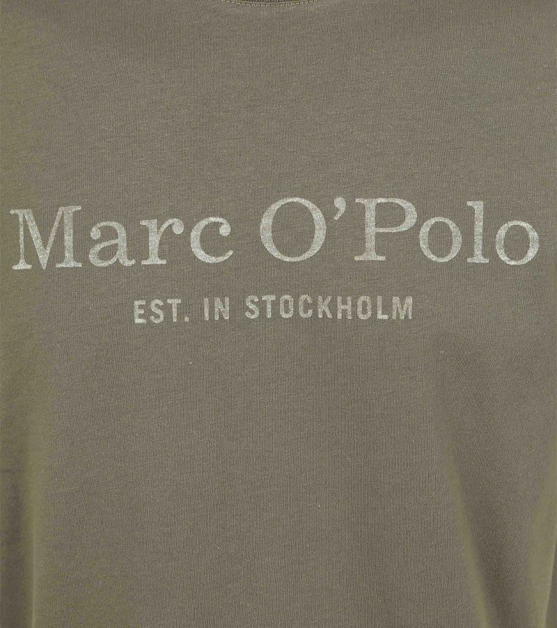 Marc O'Polo T-Shirt Logo Donkergroen