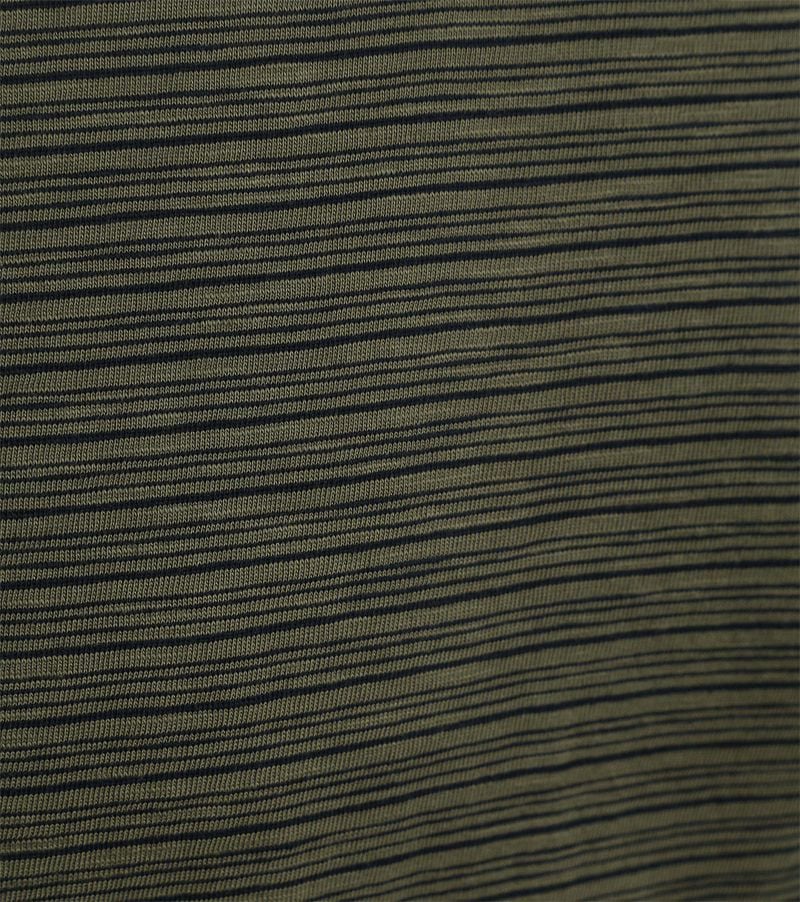 Marc O'Polo T-shirt Slub Stripes Dark Green