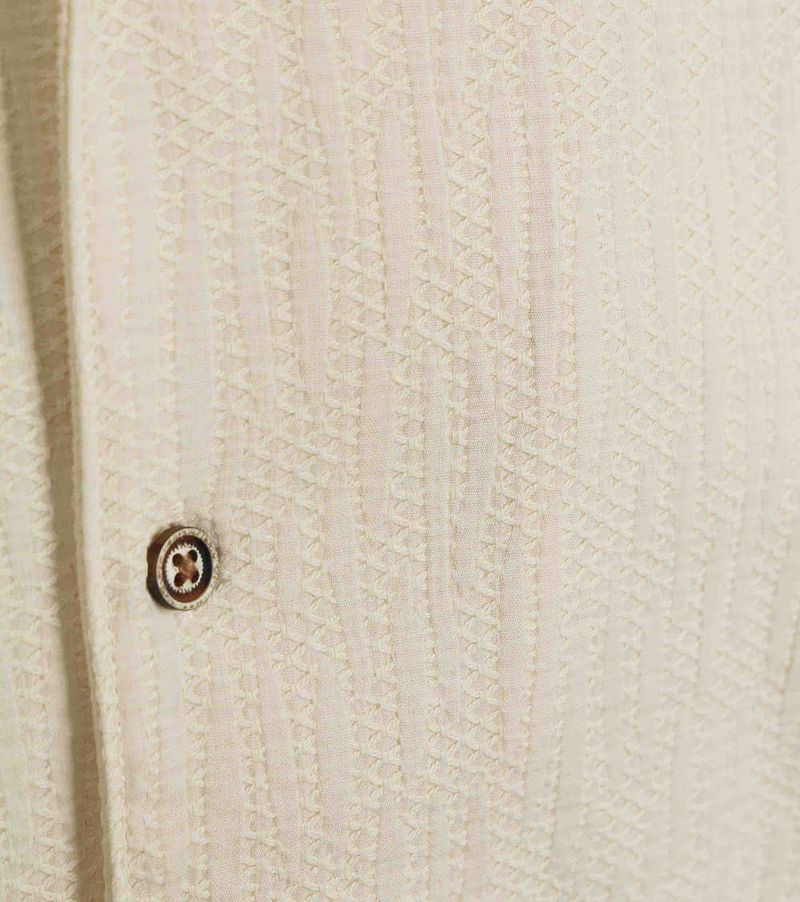 No Excess Short Sleeve Overhemd Structure Ecru