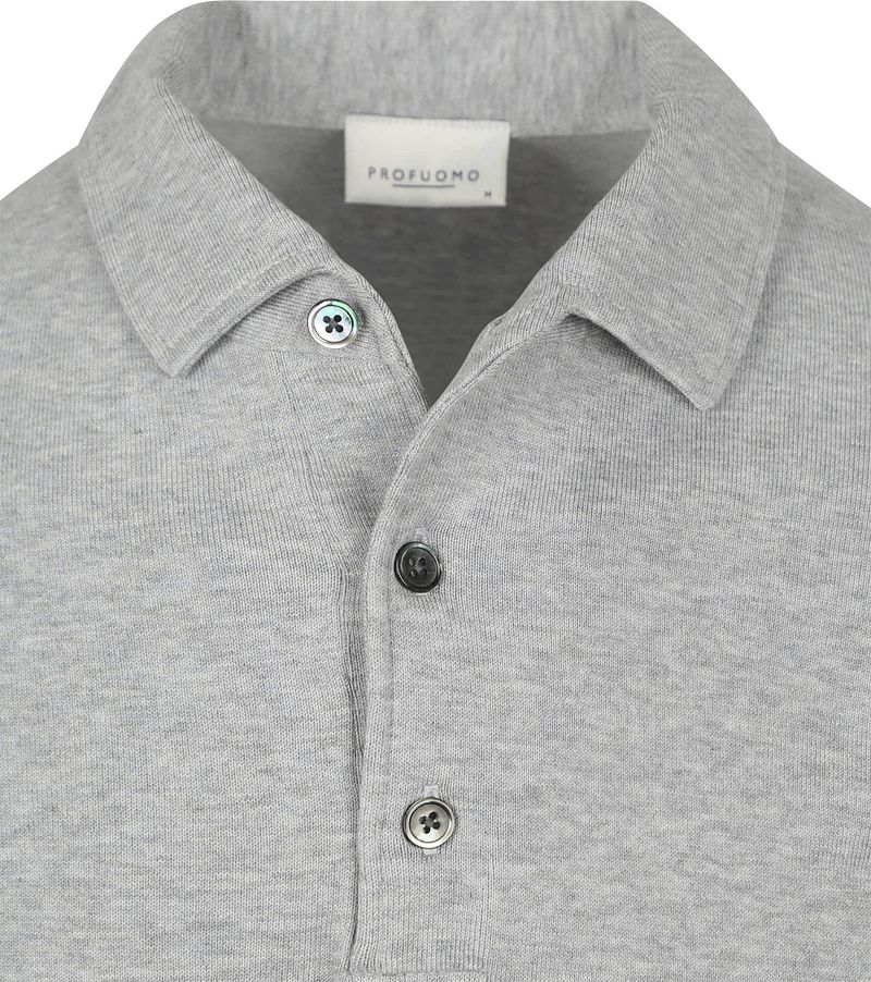 Profuomo Longsleeve Poloshirt Luxury Basic Grau - Größe M günstig online kaufen