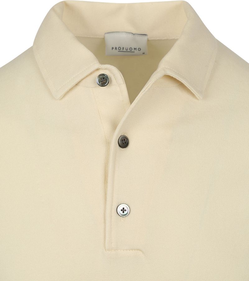 Profuomo Longsleeve Poloshirt Luxury Basic Off White - Größe M günstig online kaufen