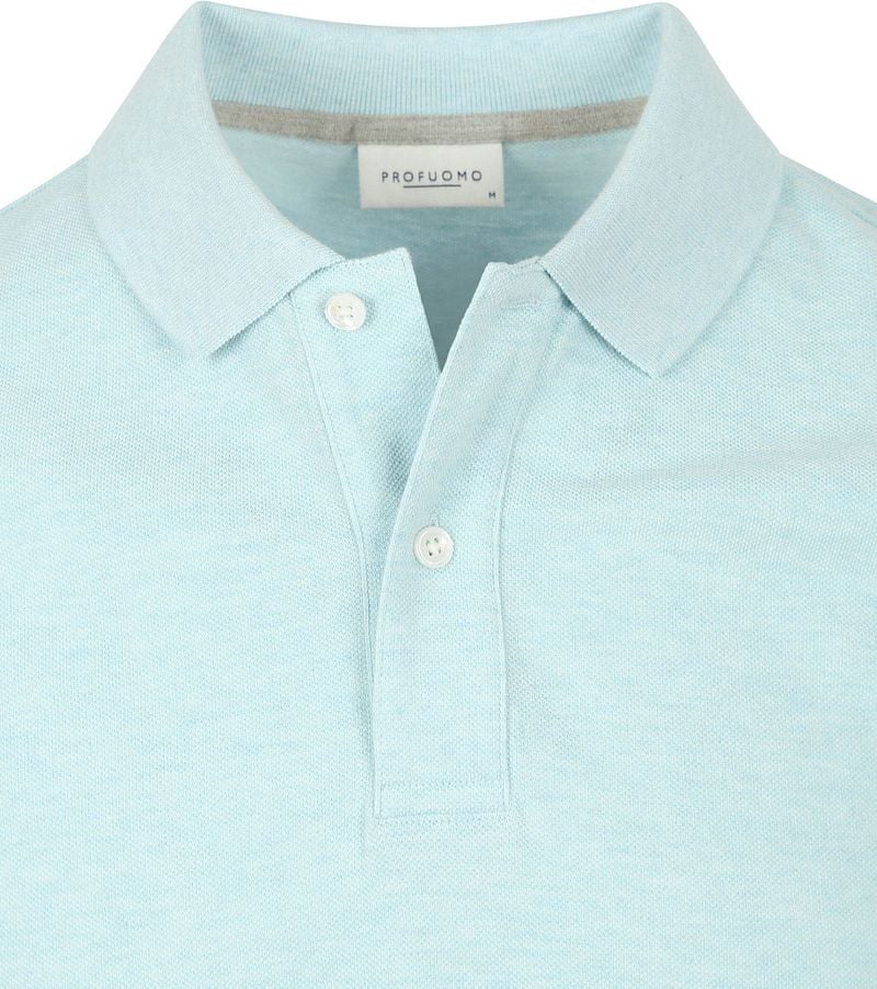 Profuomo Piqué Poloshirt Aqua Blauw