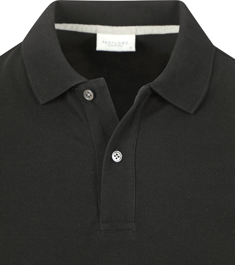 Profuomo Piqué Poloshirt Schwarz - Größe L günstig online kaufen